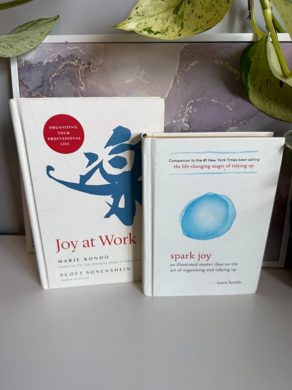Joy at Work & Spark Joy by Marie Kondo Hardcover Book Bundle